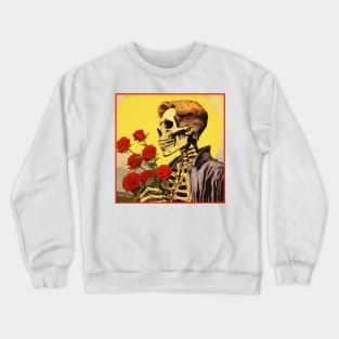 Creepy Skeleton Flower Cartoon Vintage Crewneck Sweatshirt